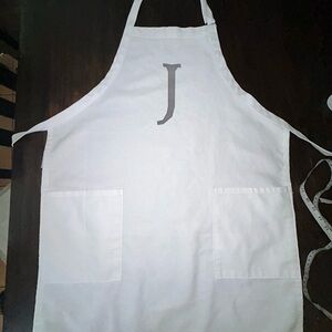 White Apron with Initial Design